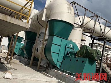 广东某大型冶炼厂除尘器配套风机安装现场